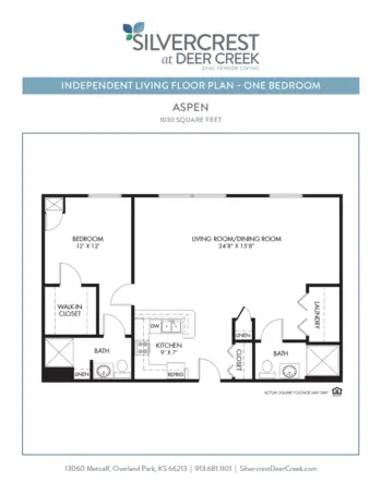 Floorplan of Silvercrest at Deer Creek, Assisted Living, Overland Park, KS 18