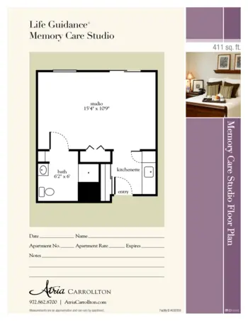 Floorplan of Atria Carrollton, Assisted Living, Carrollton, TX 5