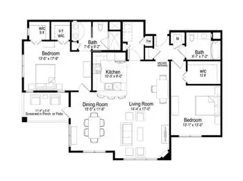 Floorplan of Brandon Oaks, Assisted Living, Nursing Home, Independent Living, CCRC, Roanoke, VA 12
