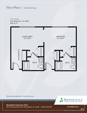 Floorplan of Brookdale University Park Birmingham, Assisted Living, Nursing Home, Independent Living, CCRC, Birmingham, AL 14