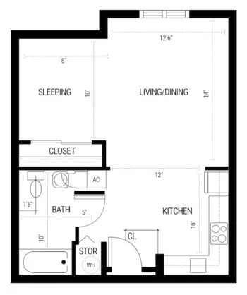 Floorplan of The Windsor Senior Living Community, Assisted Living, Mandeville, LA 3