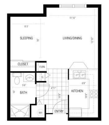 Floorplan of The Windsor Senior Living Community, Assisted Living, Mandeville, LA 6