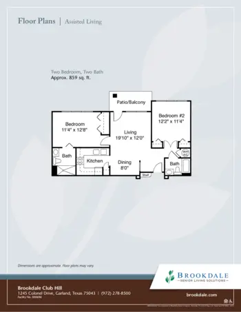 Floorplan of Brookdale Club Hill, Assisted Living, Garland, TX 11