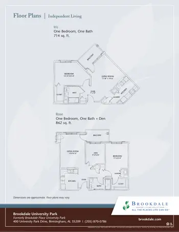 Floorplan of Brookdale University Park Birmingham, Assisted Living, Nursing Home, Independent Living, CCRC, Birmingham, AL 2