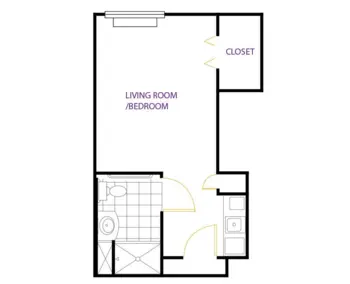 Floorplan of Leawood Gardens Senior Living, Assisted Living, Leawood, KS 1