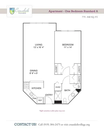 Floorplan of Croasdaile Village, Assisted Living, Nursing Home, Independent Living, CCRC, Durham, NC 18