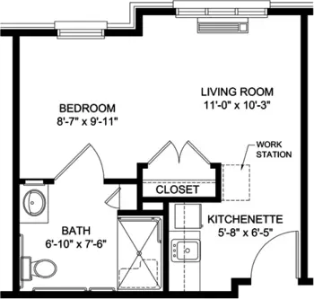 Floorplan of Wesley Pines, Assisted Living, Nursing Home, Independent Living, CCRC, Lumberton, NC 1