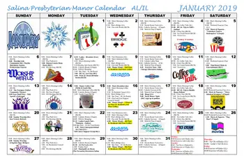 Activity Calendar of Salina Presbyterian Manor, Assisted Living, Nursing Home, Independent Living, CCRC, Salina, KS 4