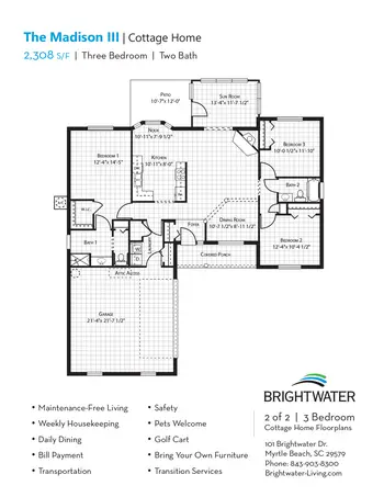 Floorplan of Brightwater, Assisted Living, Nursing Home, Independent Living, CCRC, Myrtle Beach, SC 14