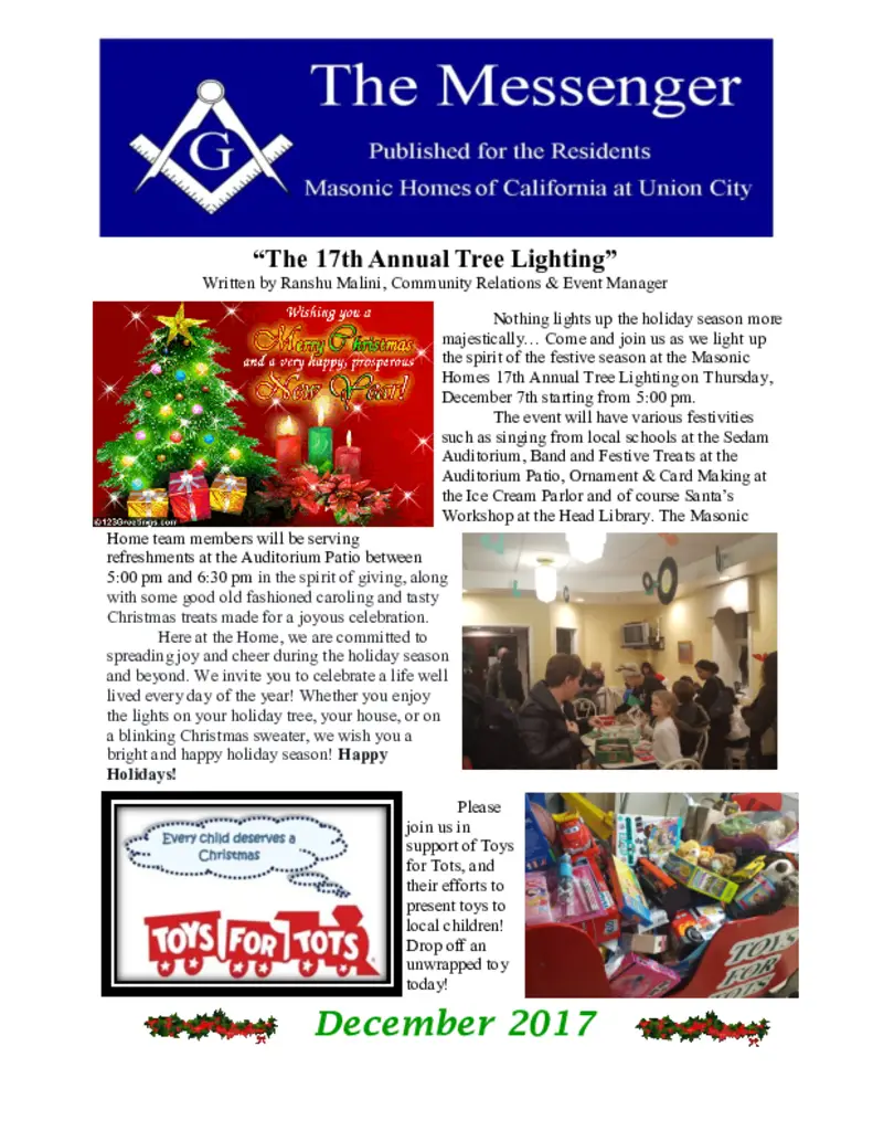 PDF Newsletter of Masonic Homes at Union City, , , , , Union City, CA - 10423-C00996^December^16_pg