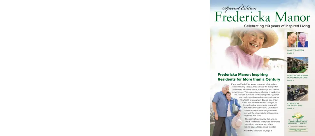 PDF Newsletter of Fredericka Manor, , , , , Chula Vista, CA - 10680-C01007^FM-2018-110-anniversary-newsletter-for-website^6_pg