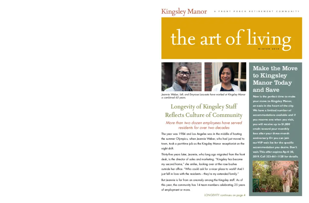 PDF Newsletter of Kingsley Manor, , , , , Los Angeles, CA - 10694-C01008^KM-2019-Winter-newsletter-for-website^3_pg