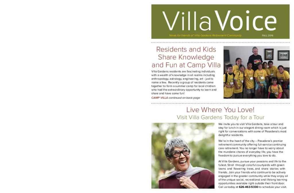 PDF Newsletter of Villa Gardens Health Center, , , , , Pasadena, CA - 10722-C01010^VG-10