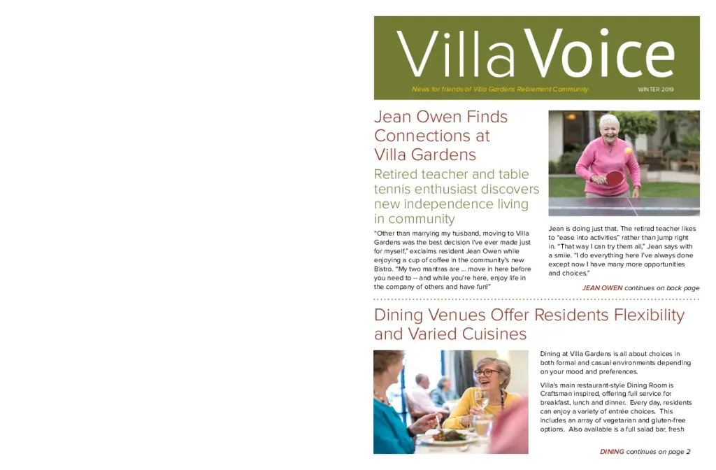 PDF Newsletter of Villa Gardens Health Center, , , , , Pasadena, CA - 10724-C01010^VG-Winter-2019-newsletter-for-website^3_pg