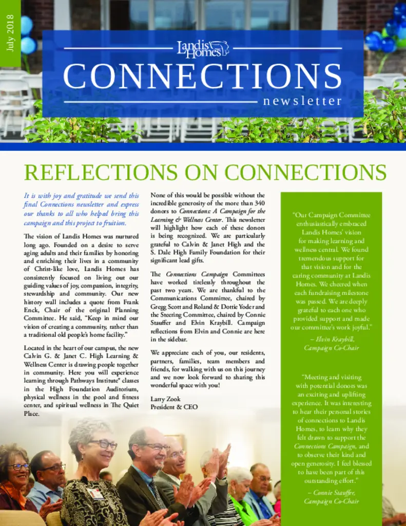 PDF Newsletter of Landis Homes, , , , , Lititz, PA - 13294-C01124^July-2018-Connections-Campaign-Newsletter^8_pg