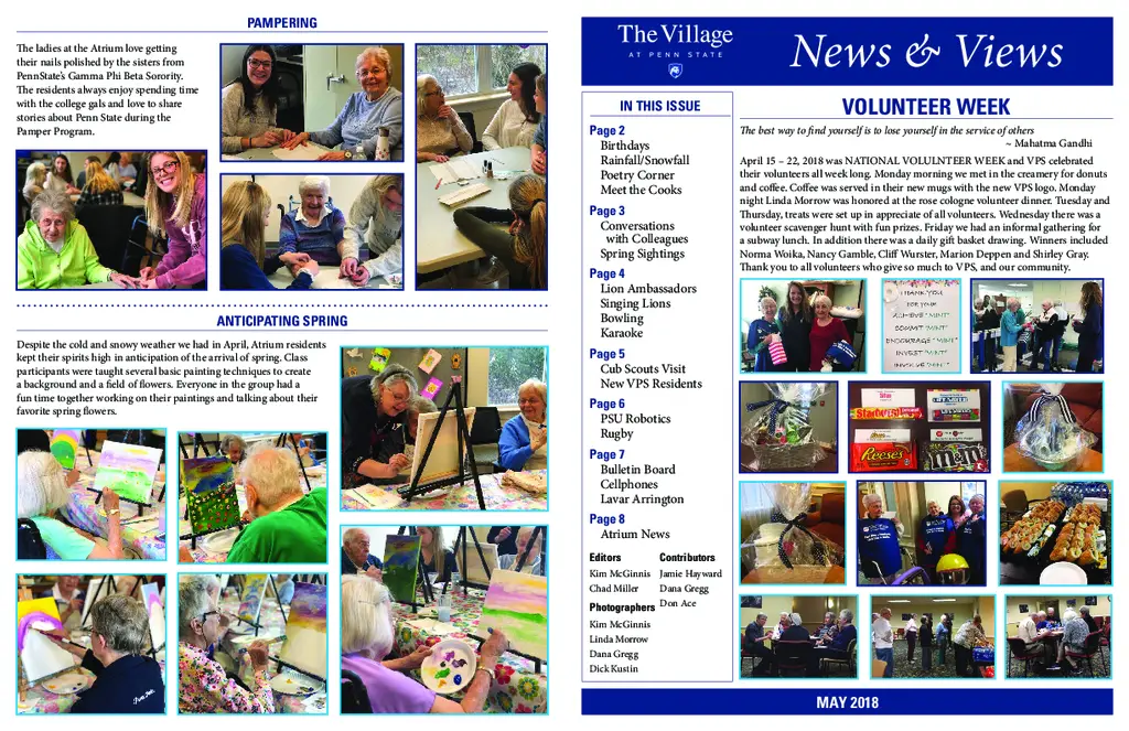 PDF Newsletter of The Village at Penn State, , , , , State College, PA - 14159-C01158^VPS_News-Views_May_2018^4_pg