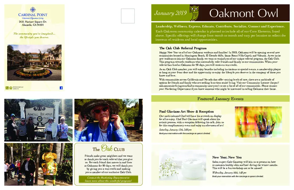 PDF Newsletter of Oakmont of Cardinal Point, , , , , Alameda, CA - 17097-C01278^CPoint_Jan_Owl_1218^2_pg