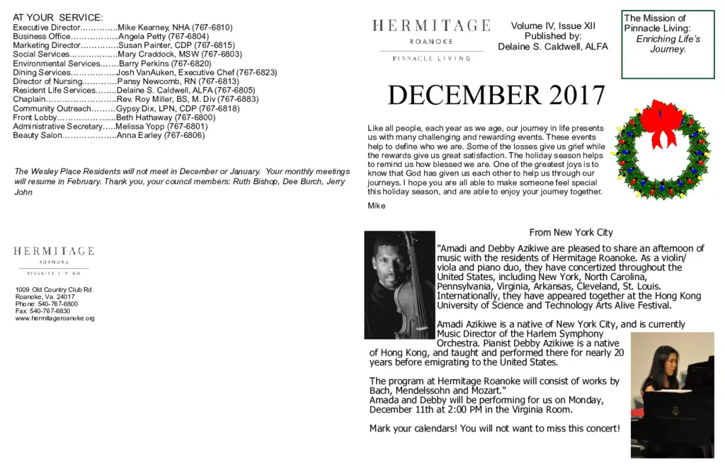 PDF Newsletter of Hermitage Roanoke, , , , , Roanoke, VA - 17715-C01316^Roanoke-Newsletter^6_pg