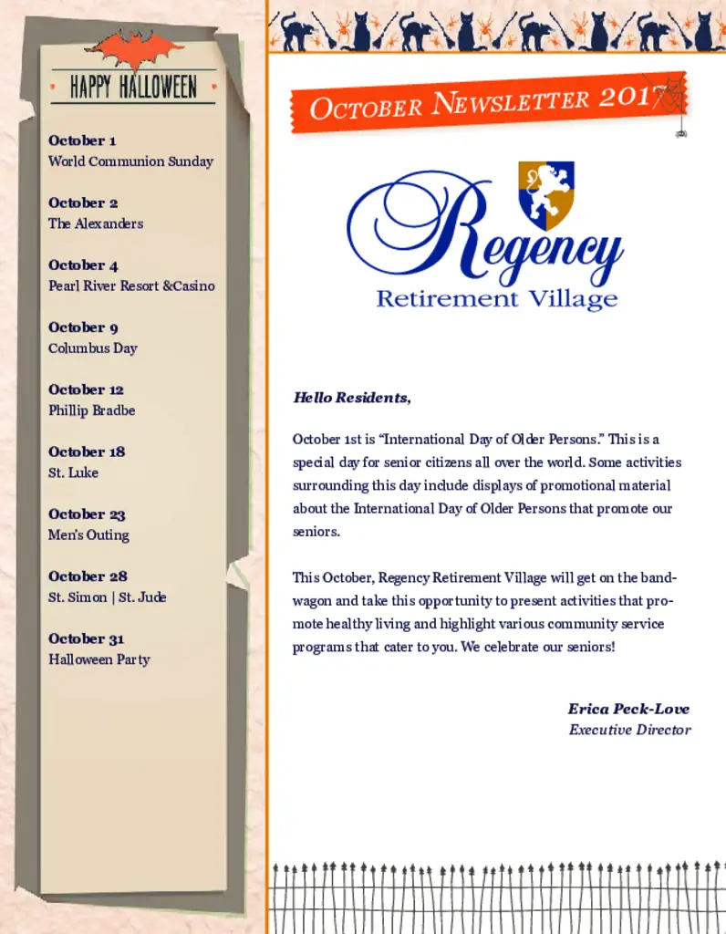 PDF Newsletter of Regency Retirement Tuscaloosa, , , , , Tuscaloosa, AL - 19407-C01392^Newsletter-October-Tuscaloosa^8_pg