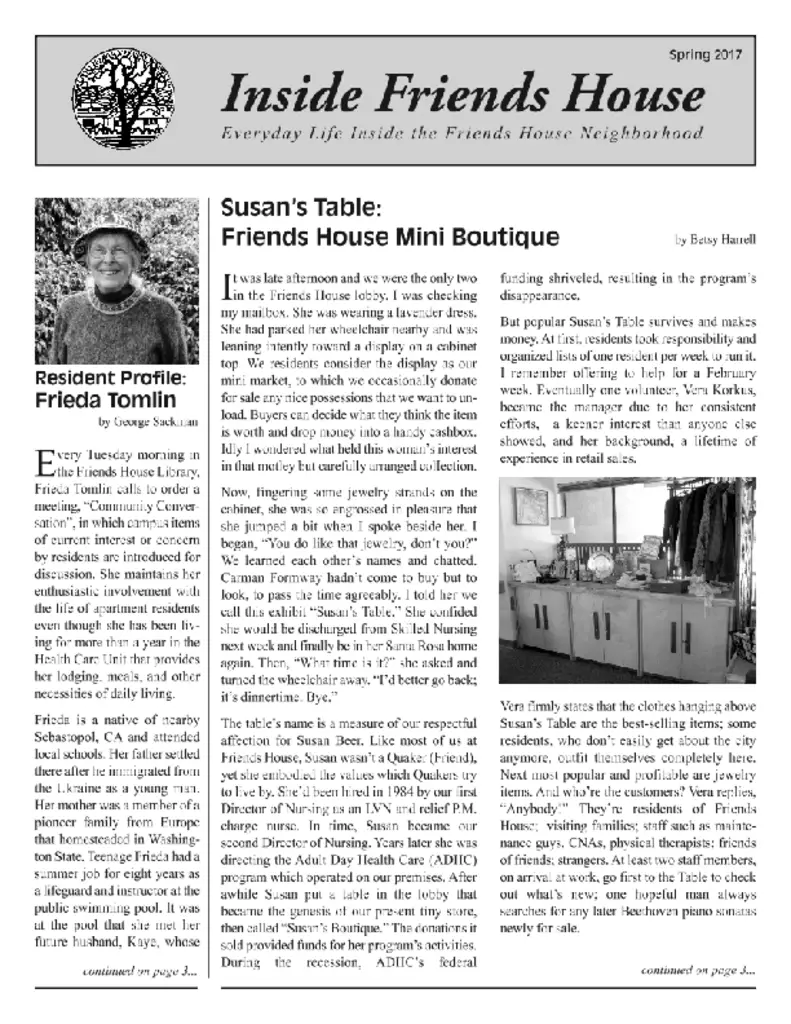 PDF Newsletter of Friends House, , , , , Santa Rosa, CA - 19447-C01394^FH-News-Spring-17-FinalWebpdf-Frieda^4_pg