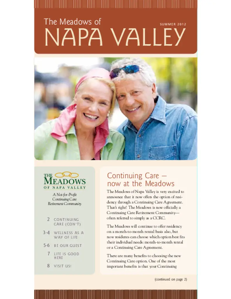 PDF Newsletter of The Meadows of Napa Valley, , , , , Napa, CA - 19631-C01400^newsletter-summer-2012^8_pg