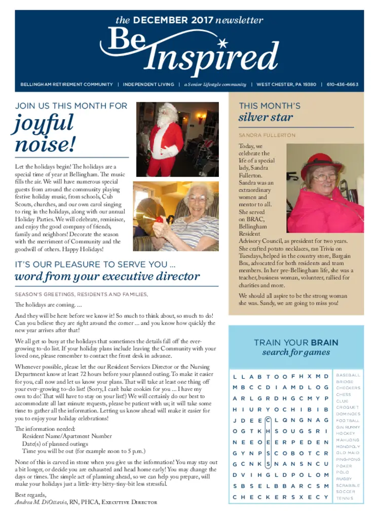 PDF Newsletter of Bellingham Retirement Community, , , , , West Chester, PA - 20006-C01421^Bellingham-Retirement-Community-calendar-IL^3_pg