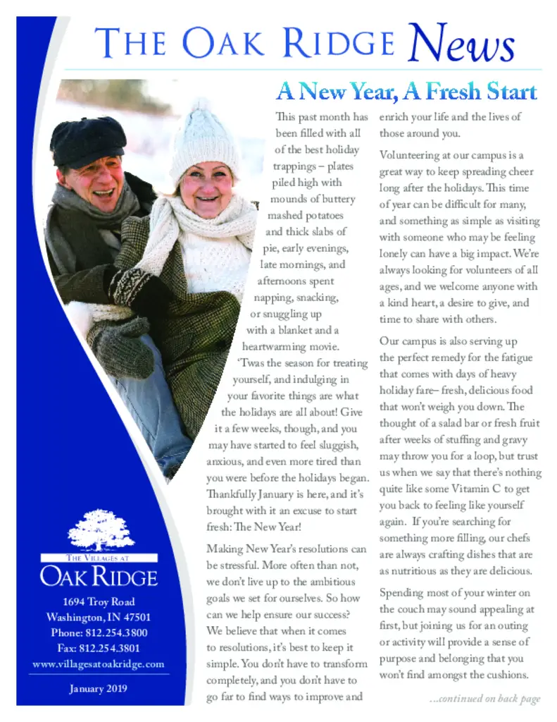 PDF Newsletter of The Villages at Oak Ridge, , , , , Washington, IN - 22028-C01549^Villages_at_Oak_Ridge-news-R17105^4_pg