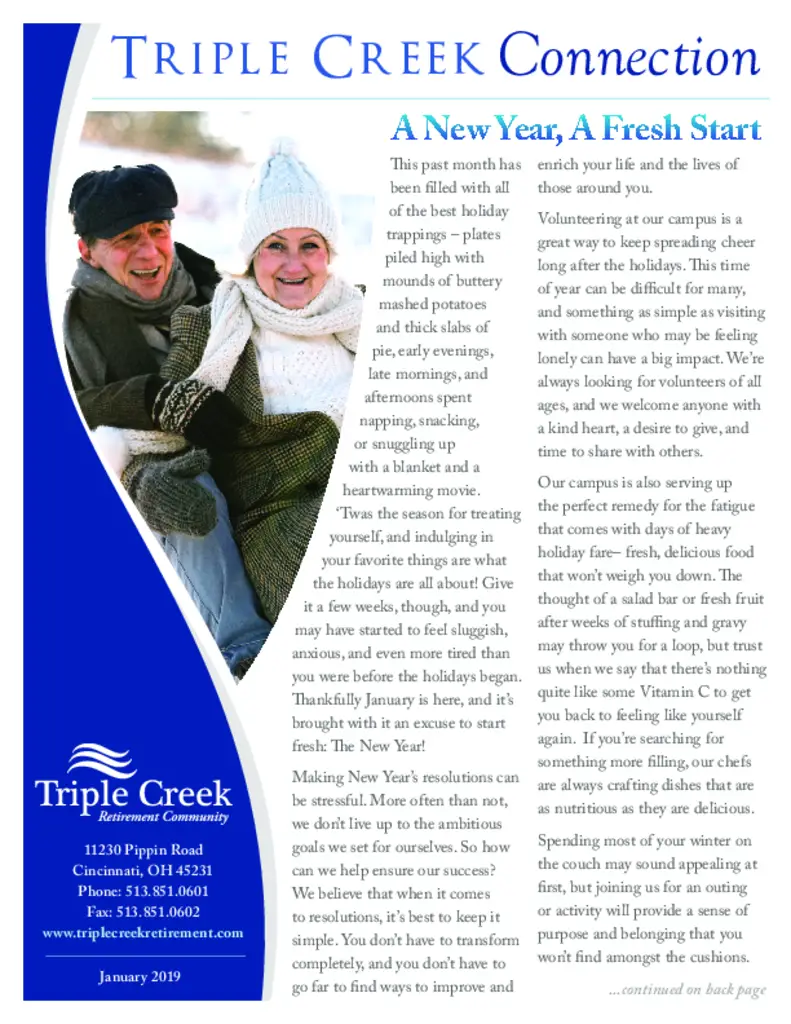 PDF Newsletter of Triple Creek Retirement Community, , , , , Cincinnati, OH - 22044-C01551^Triple_Creek_Retirement_Community-news-R3506^4_pg