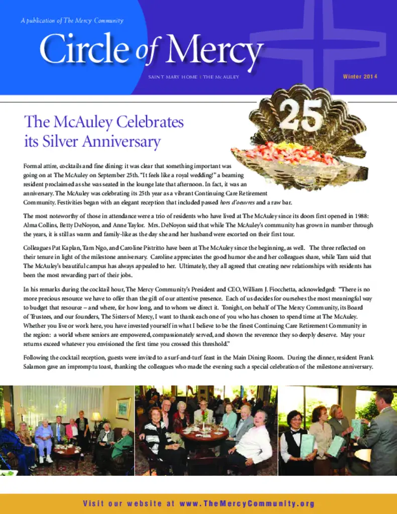 PDF Newsletter of The Mercy Community, , , , , West Hartford, CT - 22084-C01556^2014WinterMercyFINAL^20_pg