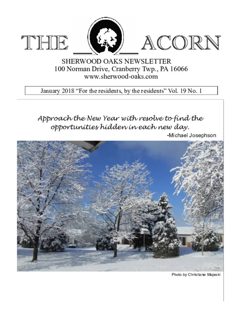 PDF Newsletter of Sherwood Oaks, , , , , Cranberry Township, PA - 22508-C01577^January-2018^16_pg_0