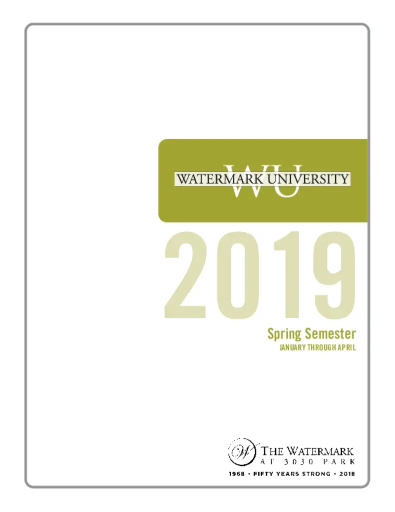 PDF Newsletter of The Watermark at 3030 Park, , , , , Bridgeport, CT - 23275-C01598^The-Watermark-at-3030-Park_Spring-2019-WU-Catalog^27_pg