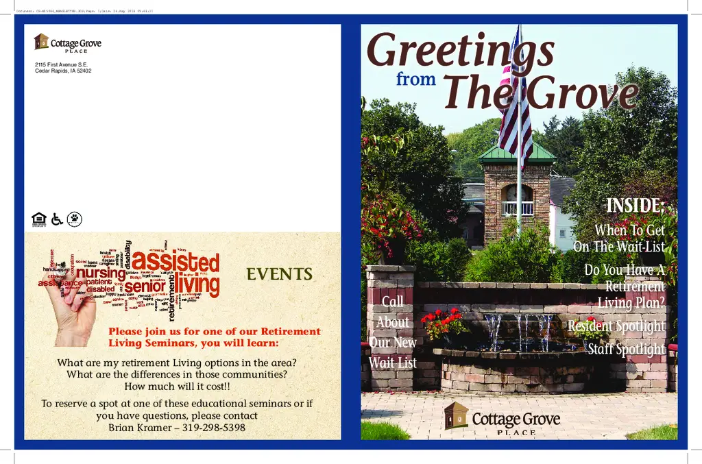 PDF Newsletter of Cottage Grove, , , , , Cedar Rapids, IA - 25045-C00139^may-2018-newsletter^2_pg