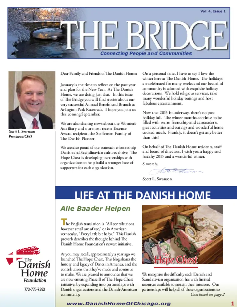 PDF Newsletter of The Danish Home of Chicago, , , , , Chicago, IL - 25480-C00153^Bridge-11-14^4_pg