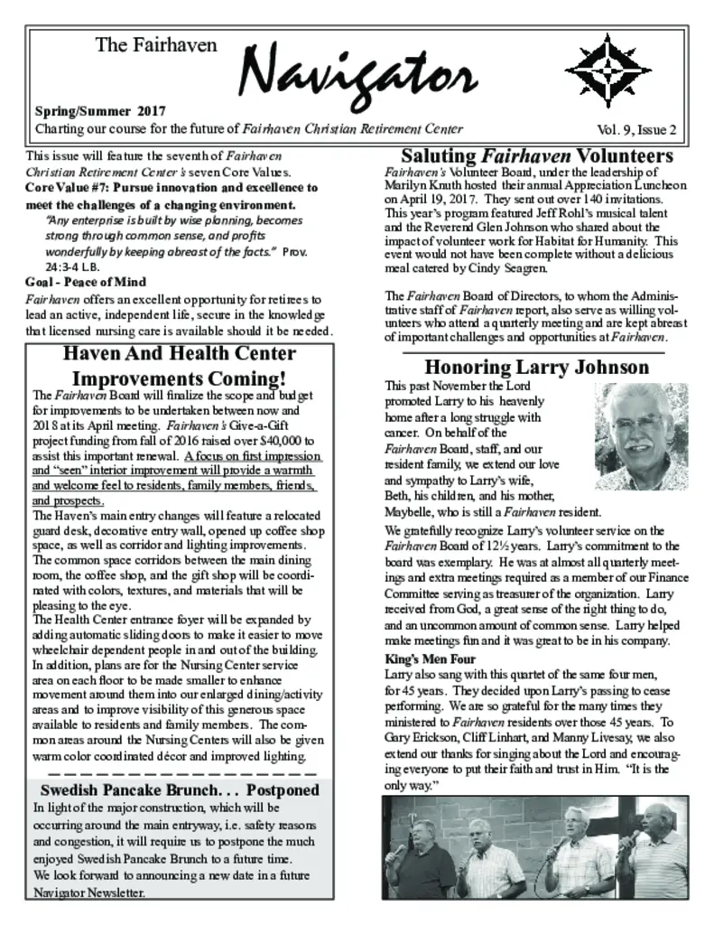 PDF Newsletter of Fairhaven Christian Retirement Center, , , , , Rockford, IL - 25527-C00155^newsletter^6_pg