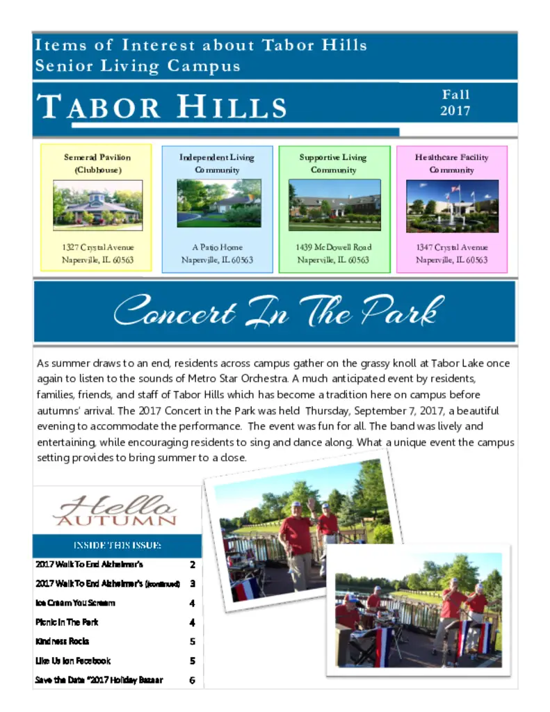 PDF Newsletter of Tabor Hills, , , , , Naperville, IL - 25599-C00161^Fall-2017^6_pg