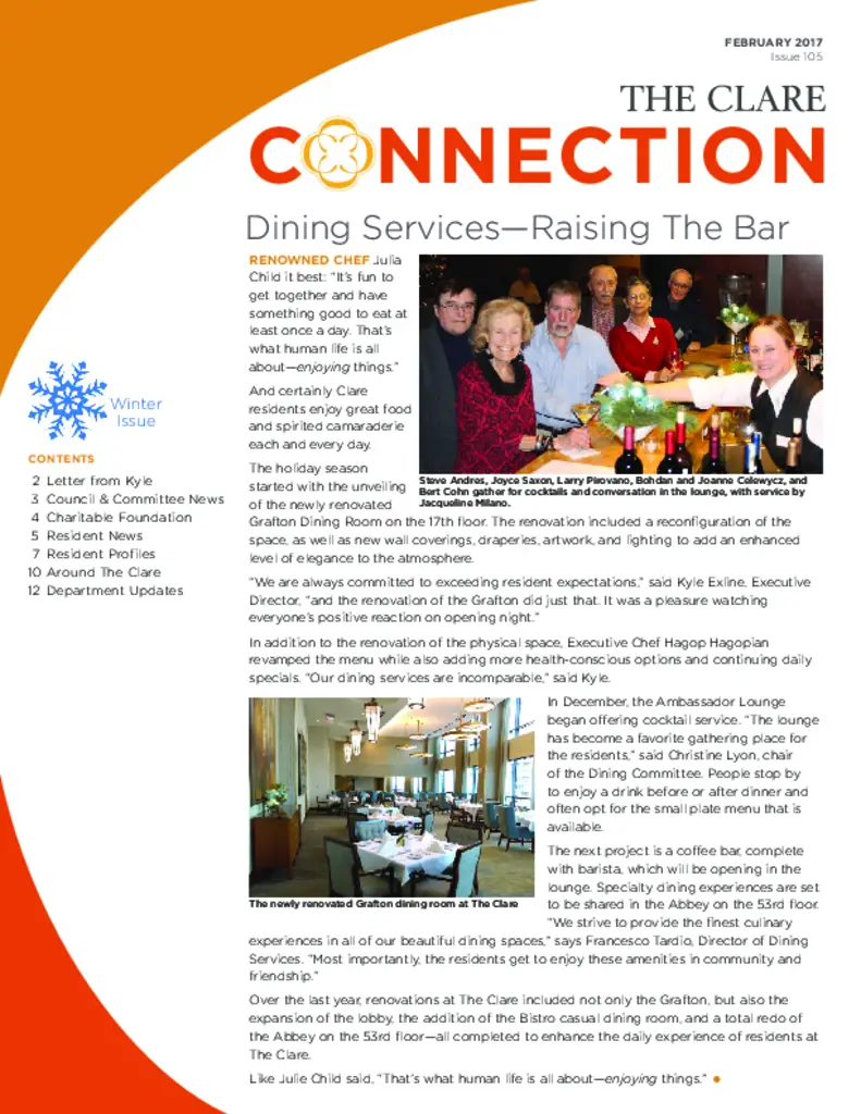 PDF Newsletter of The Clare, , , , , Chicago, IL - 25676-C00162^Clare-Connection-February-2017-Issue^12_pg