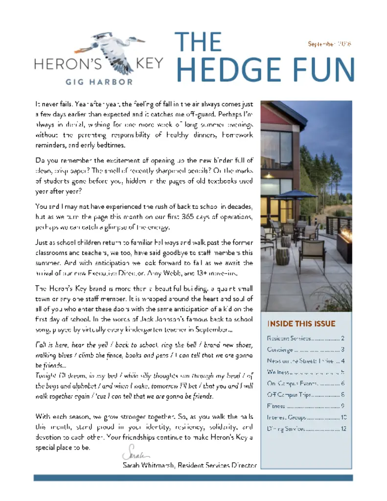 PDF Newsletter of Herons Key, , , , , Gig Harbor, WA - 26610-C01704^September-2018-Newsletter_single-page-GIG^12_pg