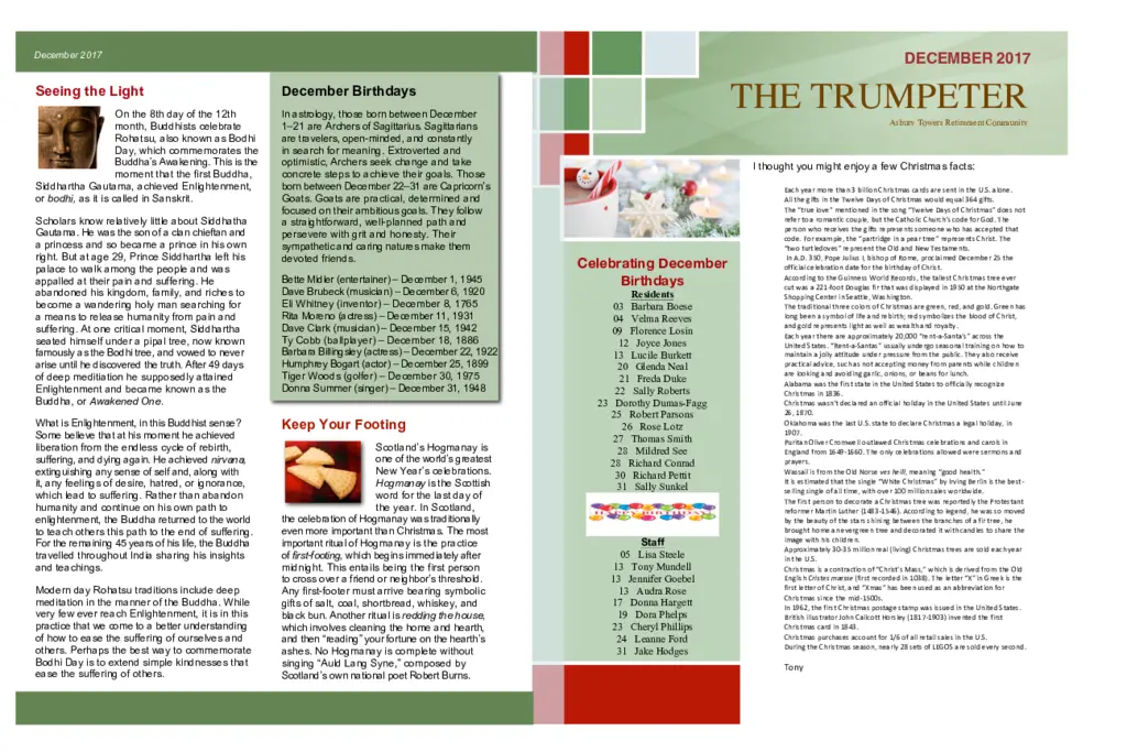 PDF Newsletter of Asbury Towers, , , , , Greencastle, IN - 27338-C00196^Trumpeter-December_2017^4_pg