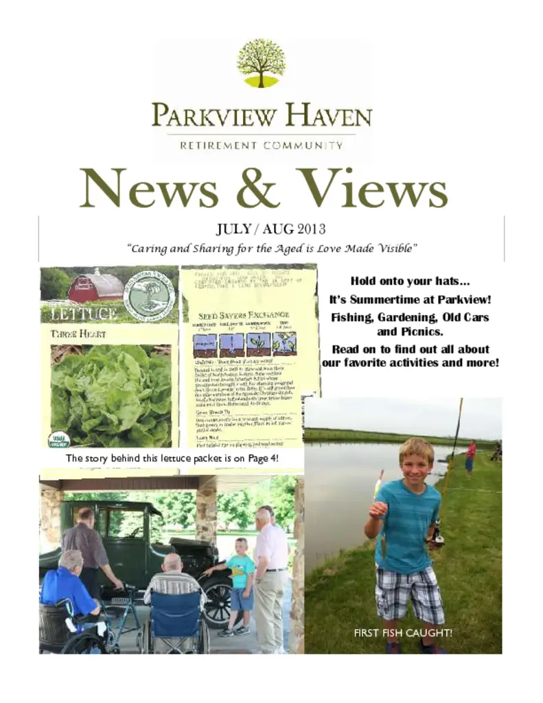 PDF Newsletter of Parkview Haven Retirement Community, , , , , Francesville, IN - 27542-C00207^NV_July-Aug_2013^8_pg