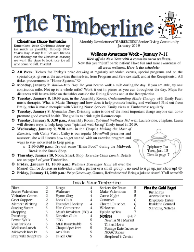PDF Newsletter of Timbercrest, , , , , North Manchester, IN - 27677-C00211^Timberline-January-2019^7_pg