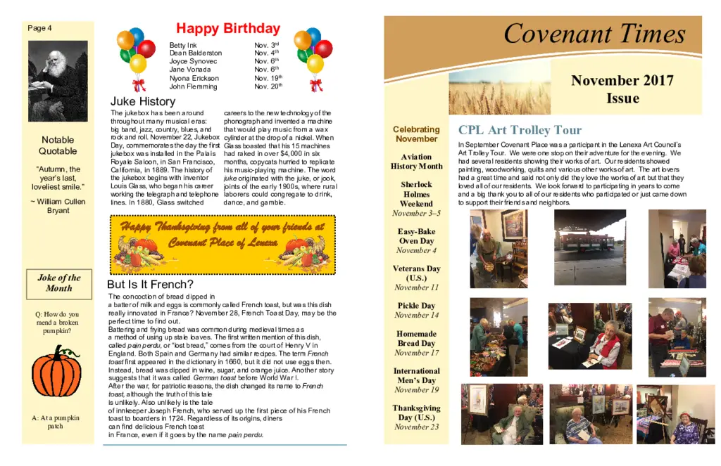 PDF Newsletter of Westchester Village of Lenexa, , , , , Lenexa, KS - 28067-C00222^Nov-nl^2_pg