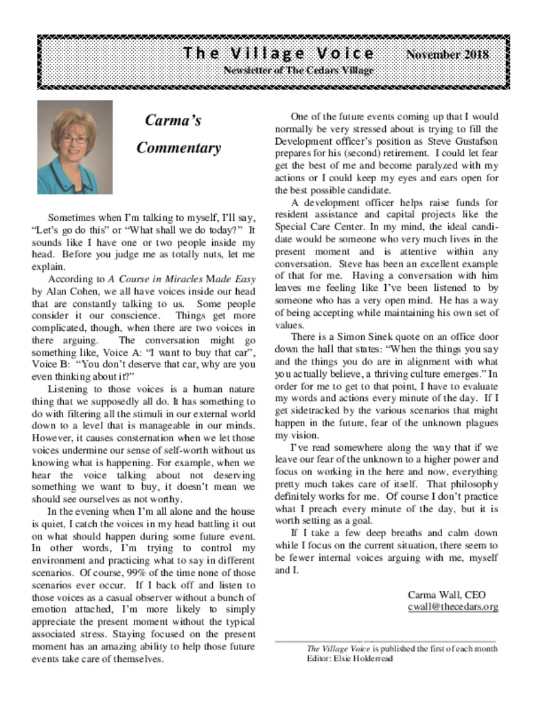 PDF Newsletter of The Cedars Kansas, , , , , Mcpherson, KS - 28494-C00243^Nov2018^15_pg
