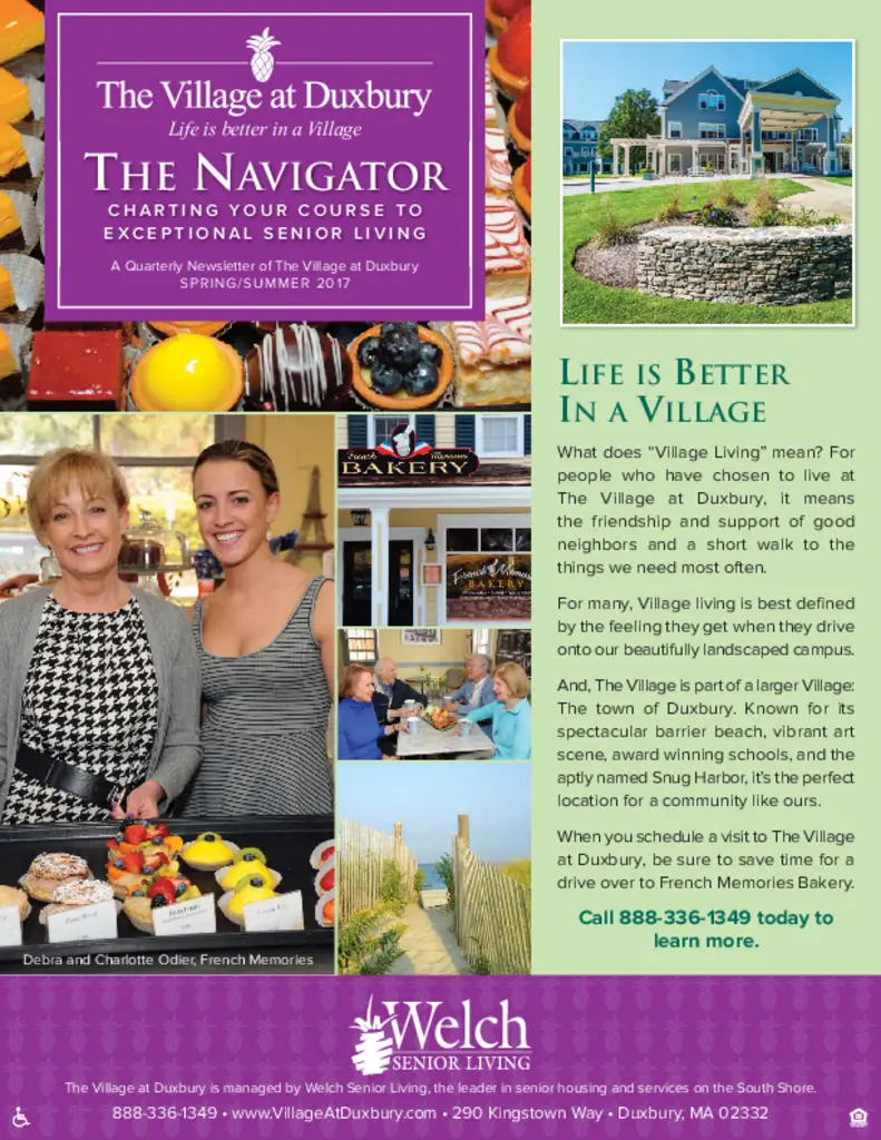 PDF Newsletter of The Village at Duxbury, , , , , Duxbury, MA - 29629-C01739^SpringSummer2017_Navigator^6_pg