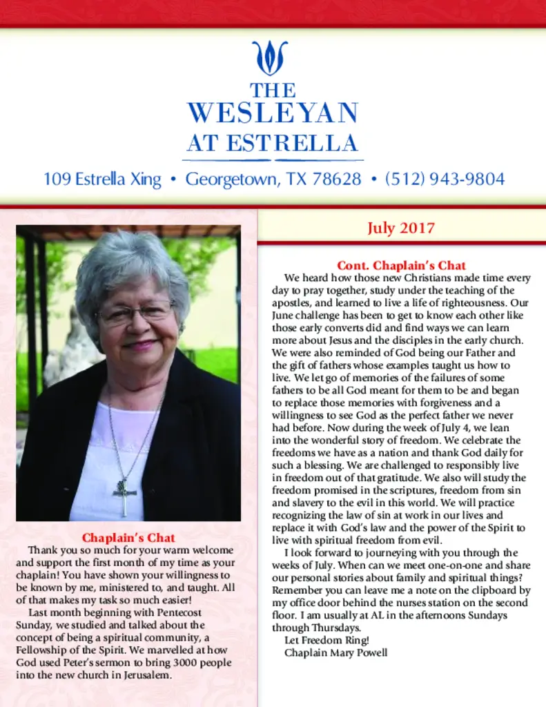 PDF Newsletter of Wesleyan Homes, , , , , Georgetown, TX - 29652-C01740^file_1-R21606^8_pg