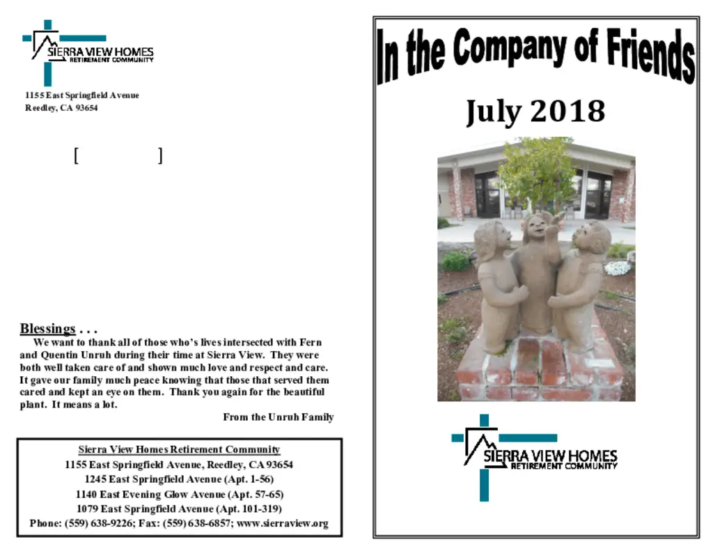 PDF Newsletter of Sierra View, , , , , Reedley, CA - 3045-C00021^July-2018^3_pg