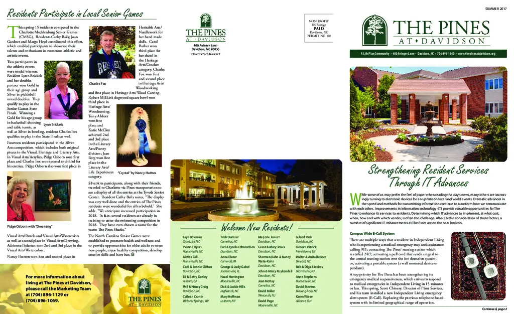 PDF Newsletter of The Pines at Davidson, , , , , Davidson, NC - 34111-C00362^The_Pines_at_Davidson_Newsletter_Summer_2017^2_pg
