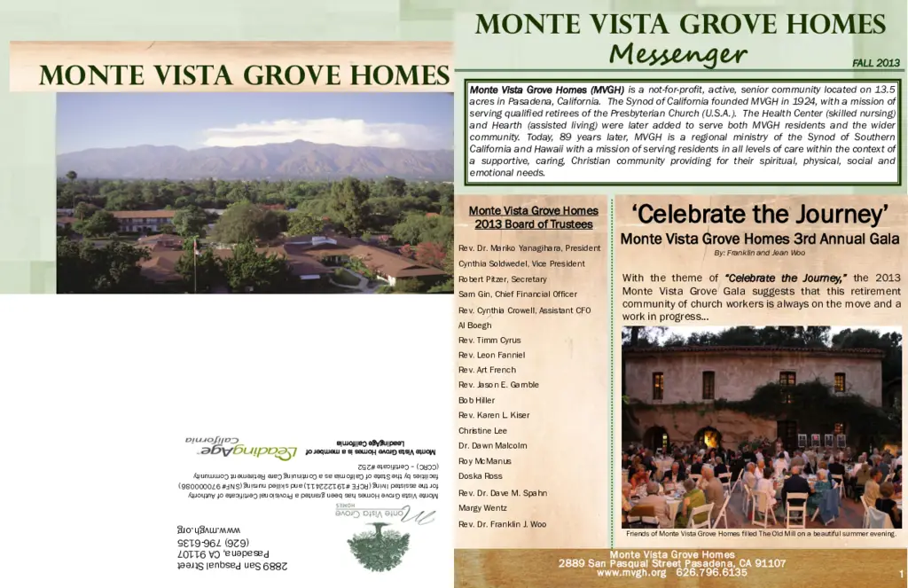 PDF Newsletter of Monte Vista Grove, , , , , Pasadena, CA - 3573-C00050^Fall-2013