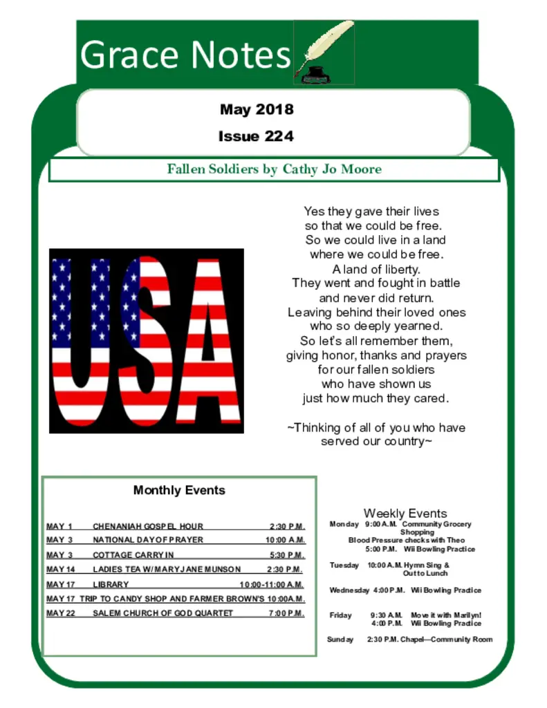 PDF Newsletter of Grace Brethren Village, , , , , Englewood, OH - 37674-C00410^MAY_2018_NEWSLETTER^6_pg