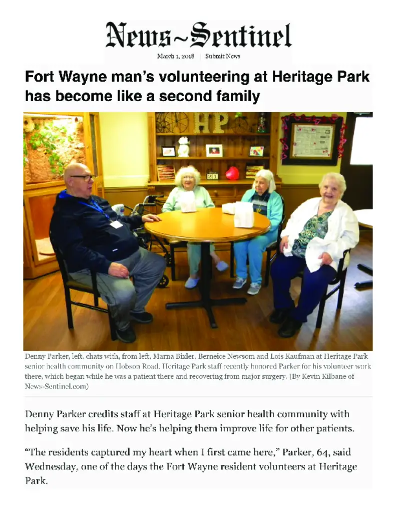 PDF Newsletter of Heritage Park, , , , , Wayne, IN - 38161-C00687^4-News-Sentinel^3_pg