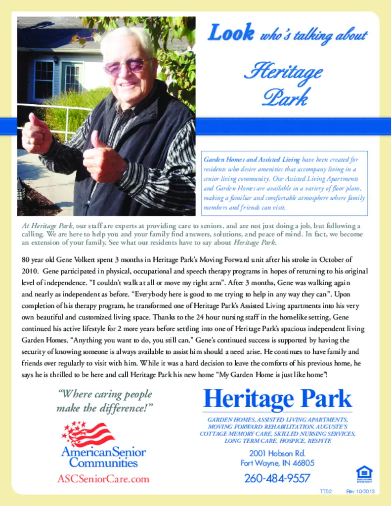 PDF Newsletter of Heritage Park, , , , , Wayne, IN - 38162-C00687^Look-Whos-Talking-About-Heritage-Park^1_pg